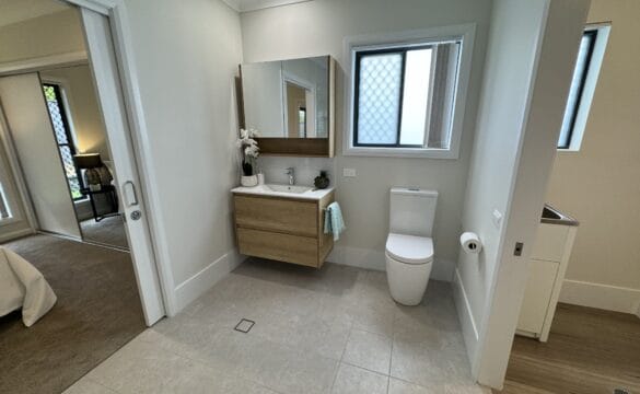 Inside the shower room of Moss Vale Villa 8 at Oak Tree Retirement Village