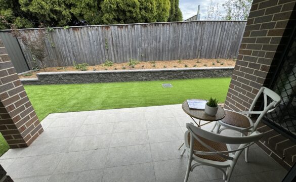 A view of the patio in Moss Vale Villa 8 at Oak Tree Retirement Village