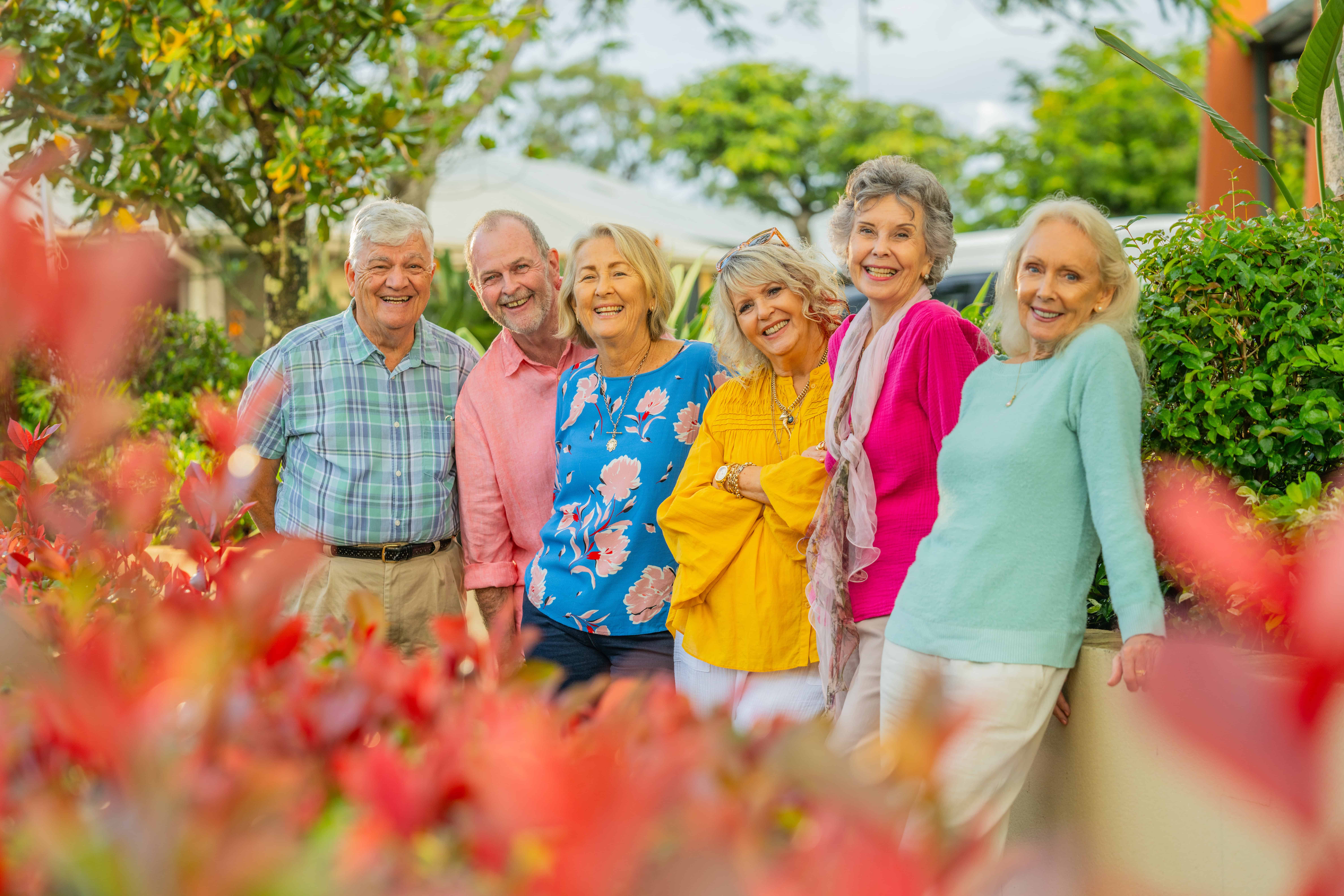 A group of seniors enjoying the retirement lifestyle at Oak Tree Retirement Villages in Brisbane