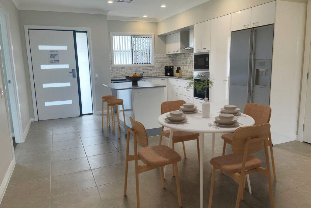 Retirement villa kitchen and dining area