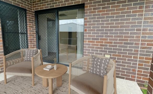 Retirement villa outdoor patio seating