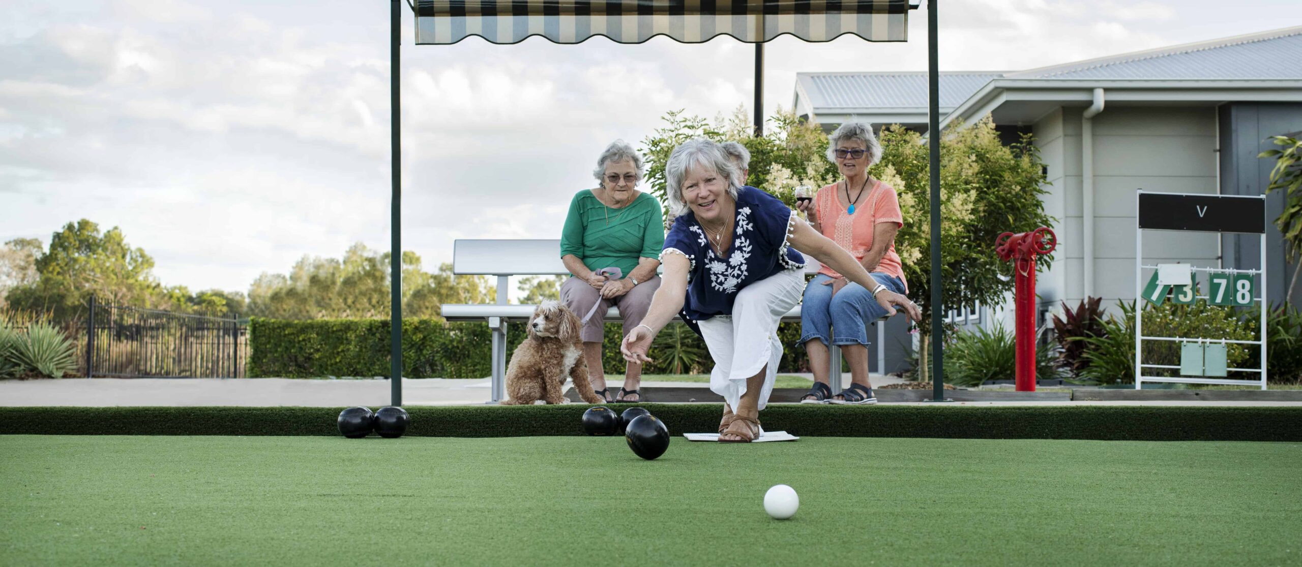 Seniors enjoying a game of bowls in our Townsville retirement village