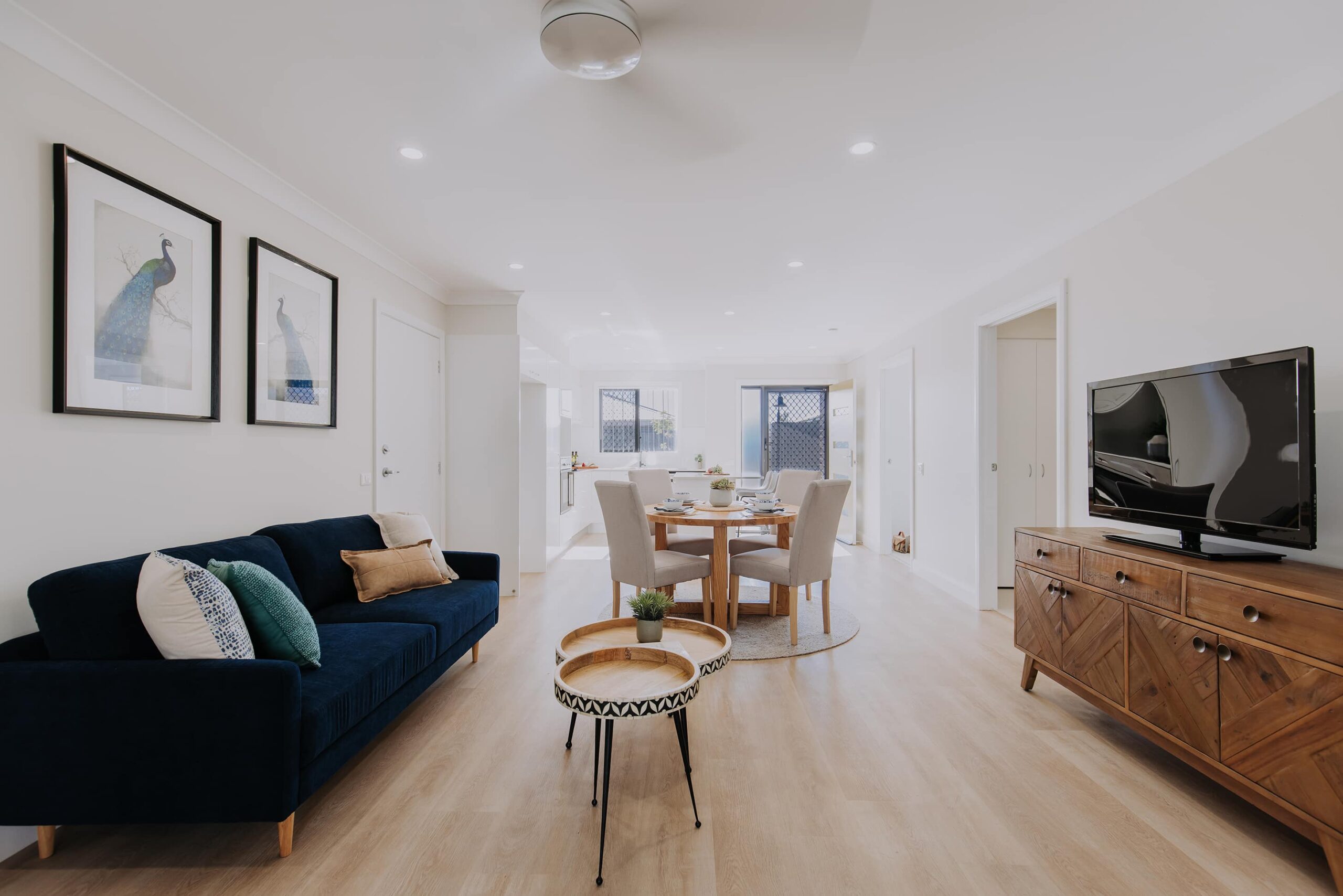 Open plan kitchen living dining area in one of our Gunnedah retirement village homes