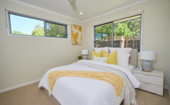 Light filled bedroom in one of our Oak Tree Retirement Village Cairns Villas