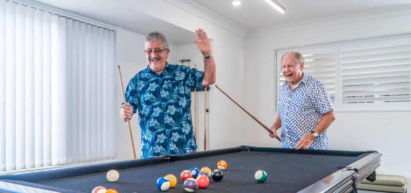 Seniors enjoying games in the communal spaces of one of our Toowoomba retirement villages