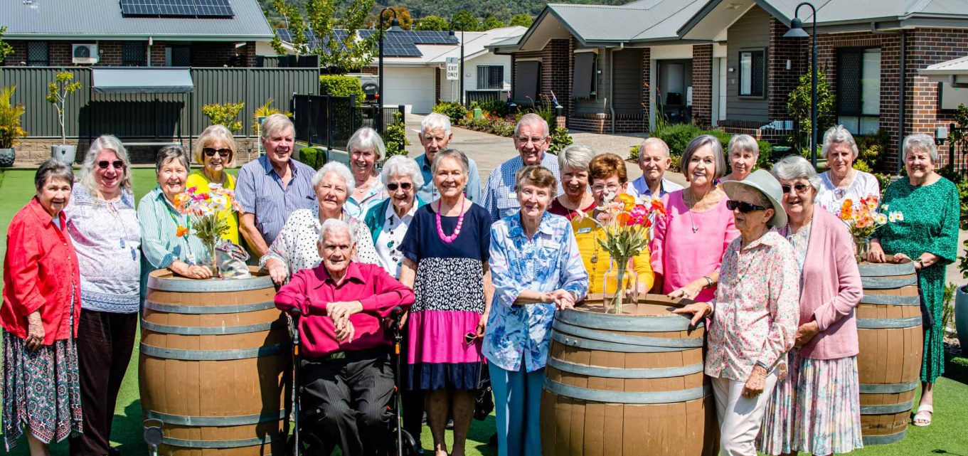 Seniors enjoying spring high tea at Oak Tree