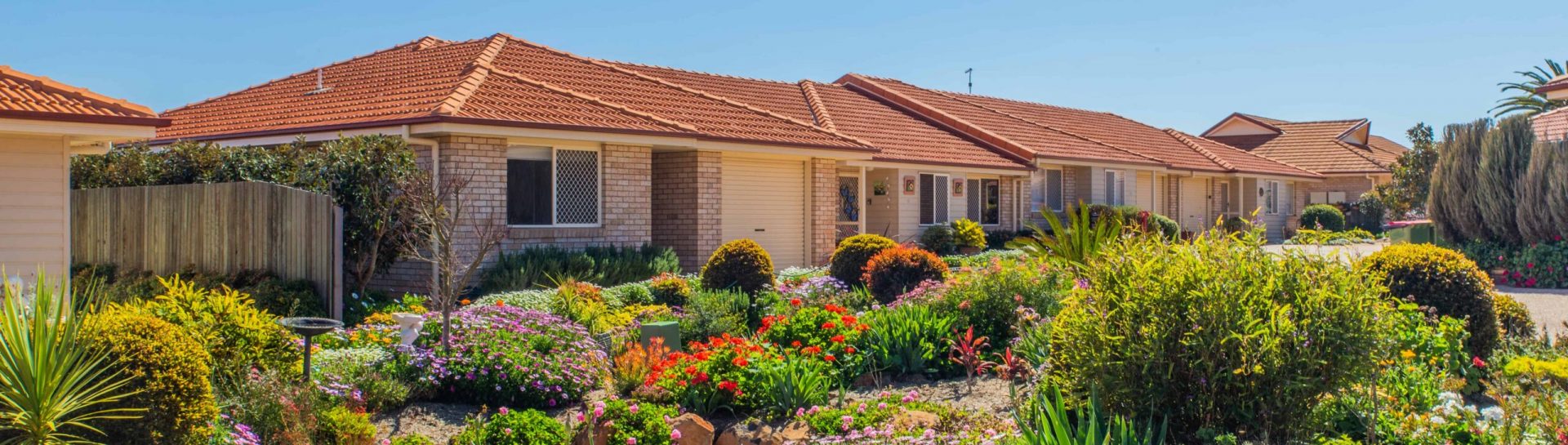 Exterior of homes in Darling Heights, Baker St retirement village