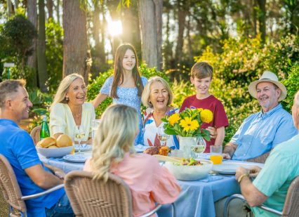 Seniors with friends and family at Oak Tree