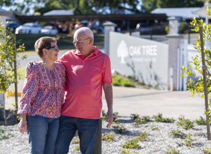 Senior couple enjoying the retirement lifestyle at an Oak Tree Retirement Village