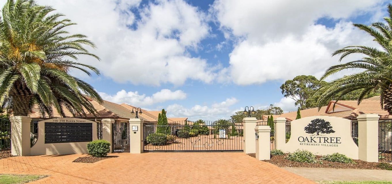 Entrance to the Oak Tee Retirement Village Gated Community