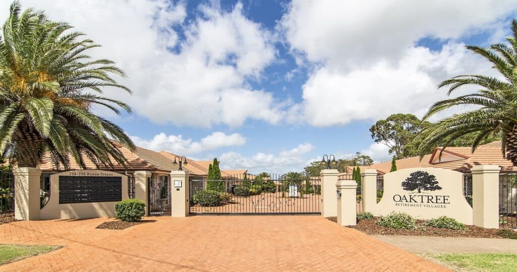 Entrance to the Oak Tee Retirement Village Gated Community